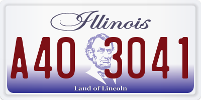IL license plate A403041