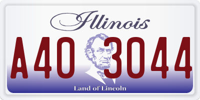 IL license plate A403044