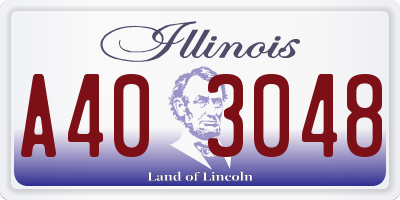 IL license plate A403048