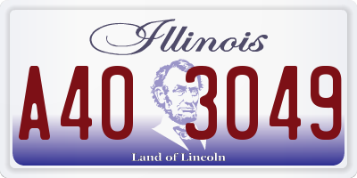 IL license plate A403049
