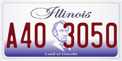 IL license plate A403050