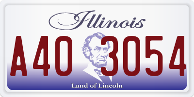 IL license plate A403054