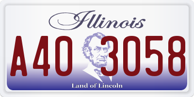 IL license plate A403058