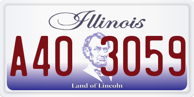 IL license plate A403059