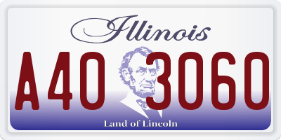 IL license plate A403060