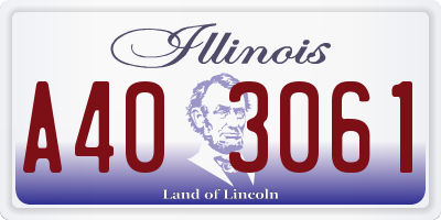 IL license plate A403061