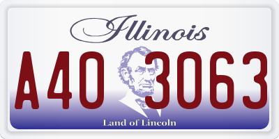 IL license plate A403063