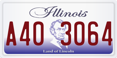 IL license plate A403064