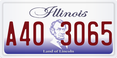 IL license plate A403065
