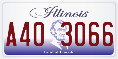 IL license plate A403066