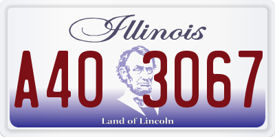 IL license plate A403067