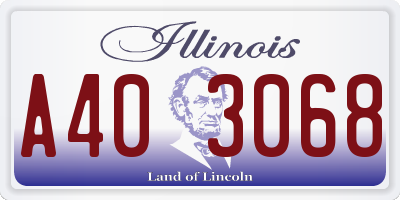 IL license plate A403068