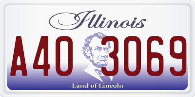 IL license plate A403069
