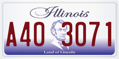 IL license plate A403071