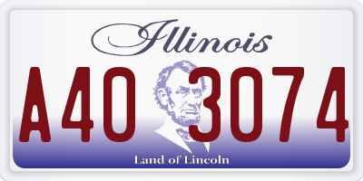 IL license plate A403074