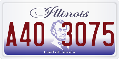 IL license plate A403075