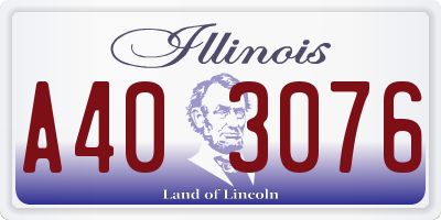 IL license plate A403076