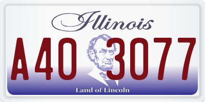 IL license plate A403077