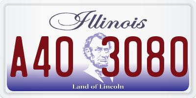 IL license plate A403080