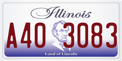 IL license plate A403083