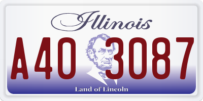 IL license plate A403087