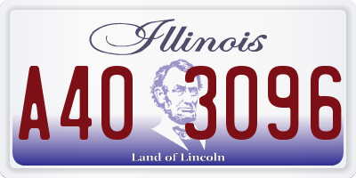 IL license plate A403096