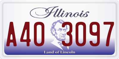 IL license plate A403097