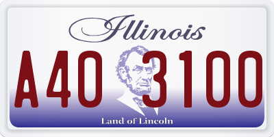 IL license plate A403100