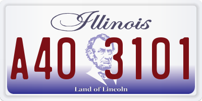 IL license plate A403101