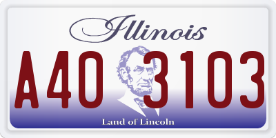 IL license plate A403103