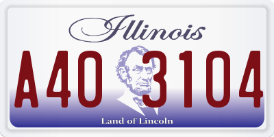 IL license plate A403104