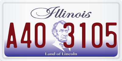 IL license plate A403105
