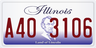 IL license plate A403106