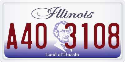 IL license plate A403108