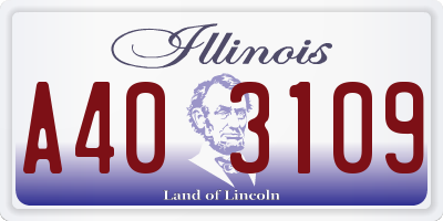 IL license plate A403109