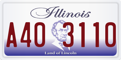 IL license plate A403110