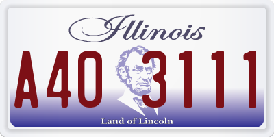 IL license plate A403111