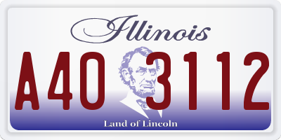 IL license plate A403112
