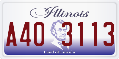 IL license plate A403113