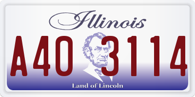IL license plate A403114