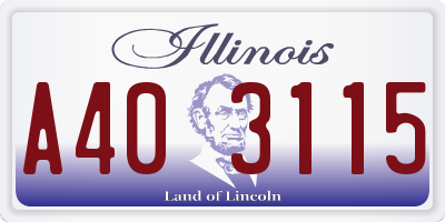 IL license plate A403115