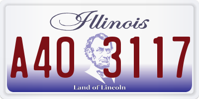 IL license plate A403117