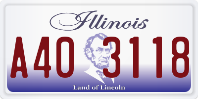 IL license plate A403118