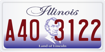 IL license plate A403122