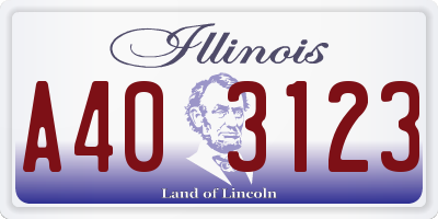 IL license plate A403123