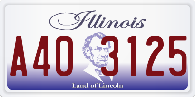 IL license plate A403125