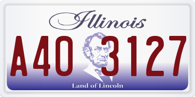 IL license plate A403127