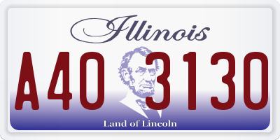 IL license plate A403130