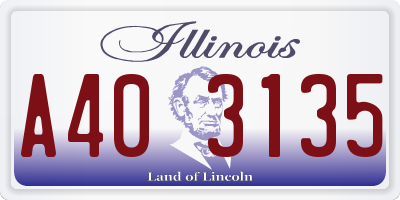 IL license plate A403135