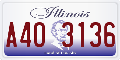 IL license plate A403136